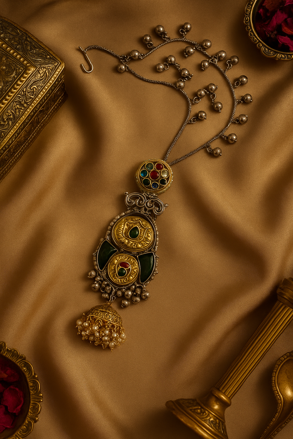 Heritage Jhumka with Ear Chain