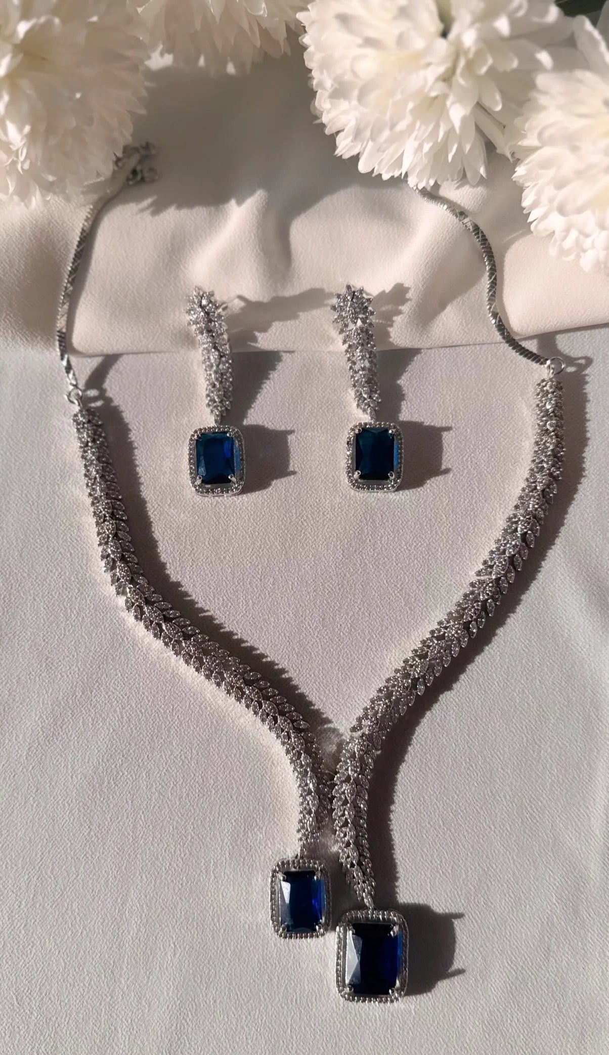 Midnight Sapphire Diamond Necklace Set