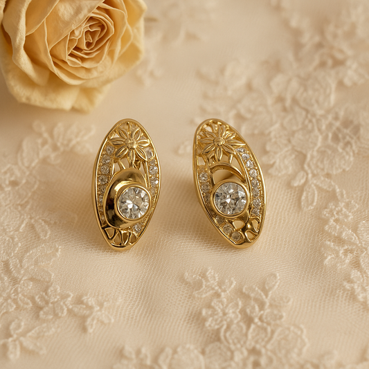 Lustre Oval Statement Stud Earrings