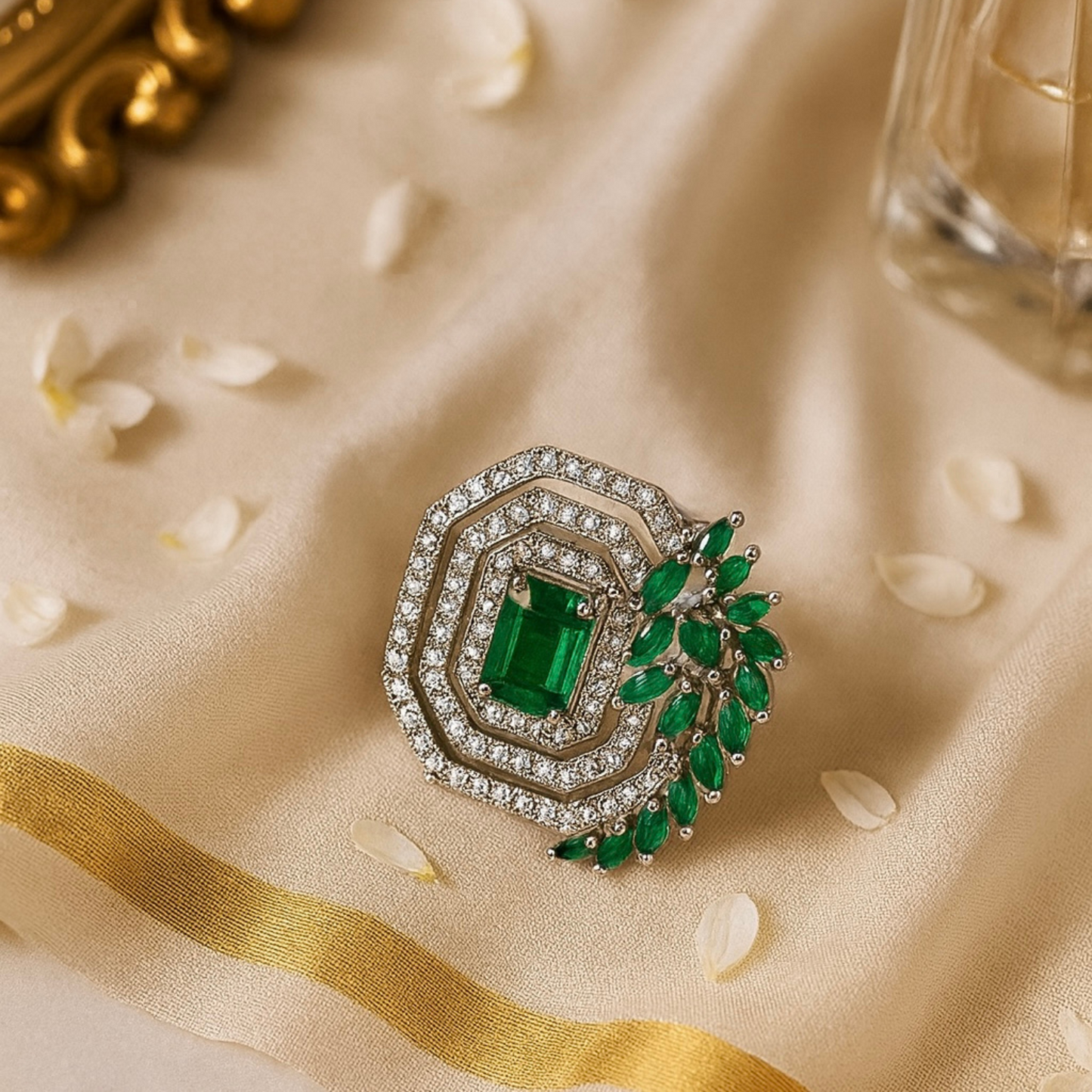 Iqra Emerald Diamond Ring