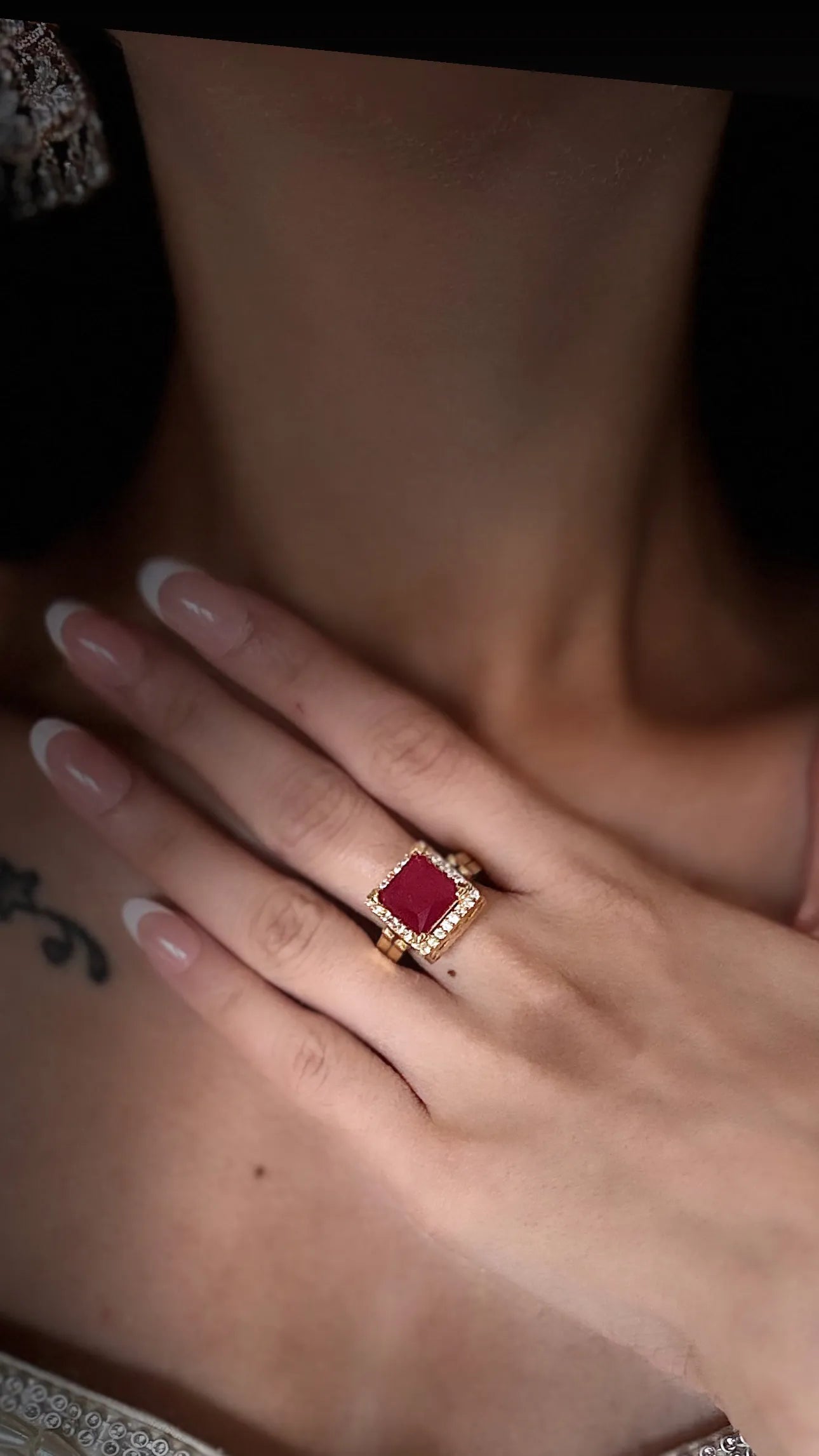 Zeenat Ruby Diamond Flip Ring