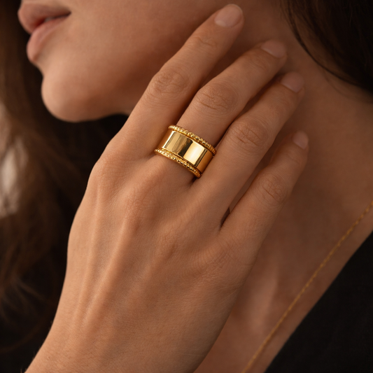 Aurelia Edge Gold-Plated Band Ring