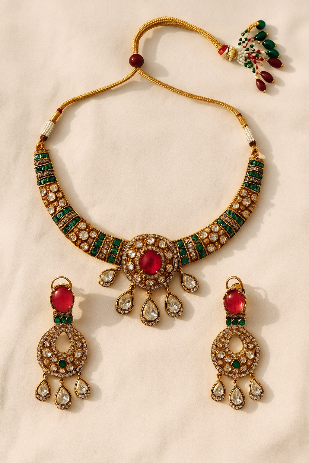 Ruby Emerald Choker Set