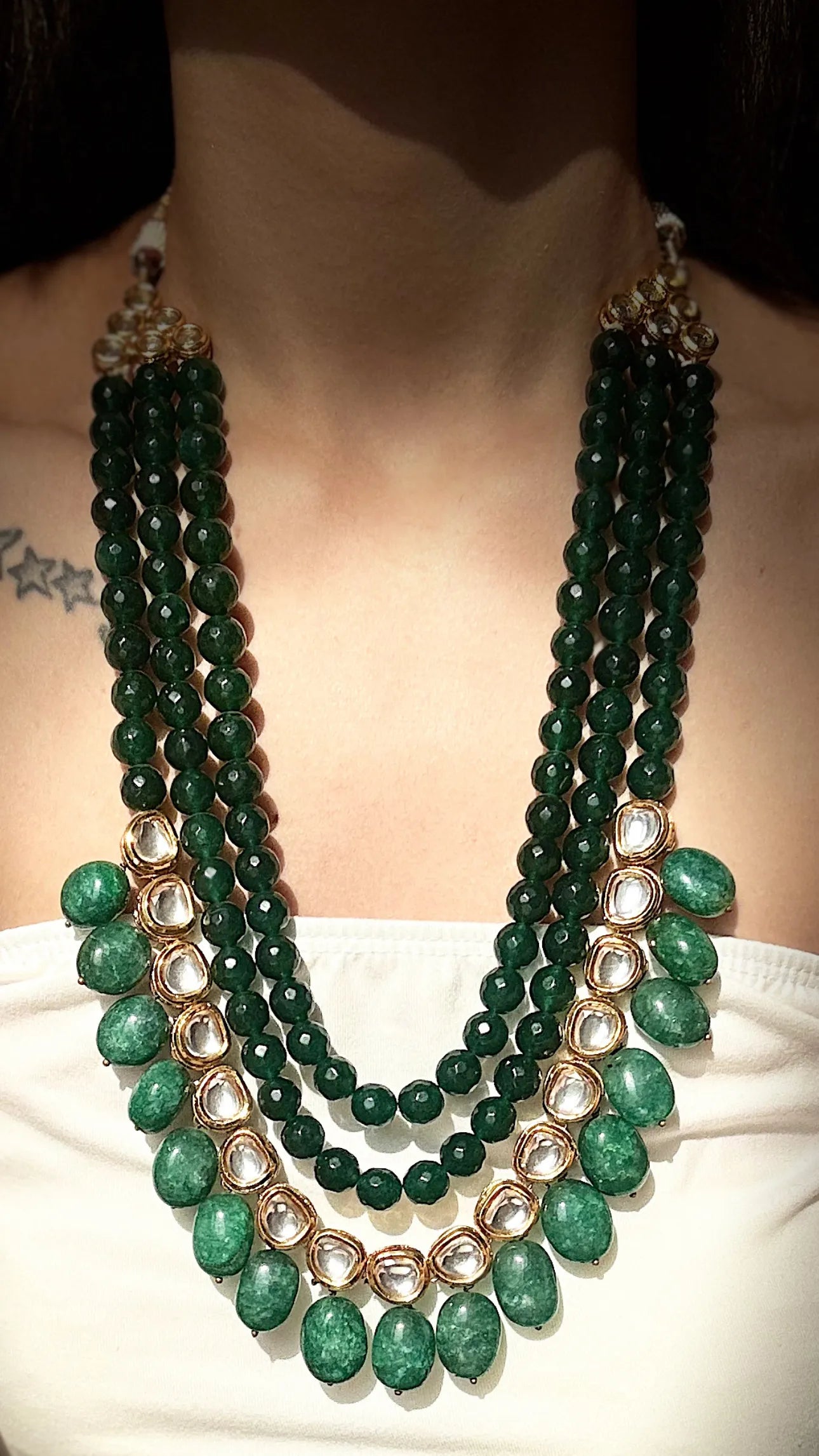 Maharani Malhar Emerald Polki Necklace
