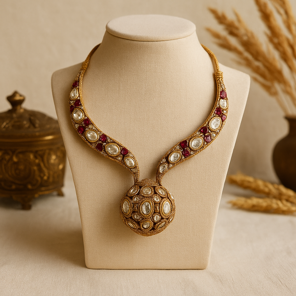 Rajmohini Kundan Polki Necklace Set