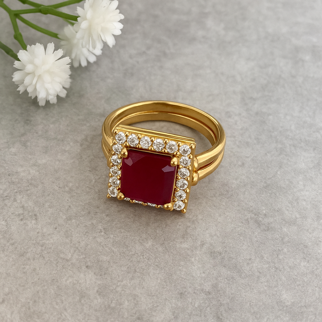 Zeenat Ruby Diamond Flip Ring