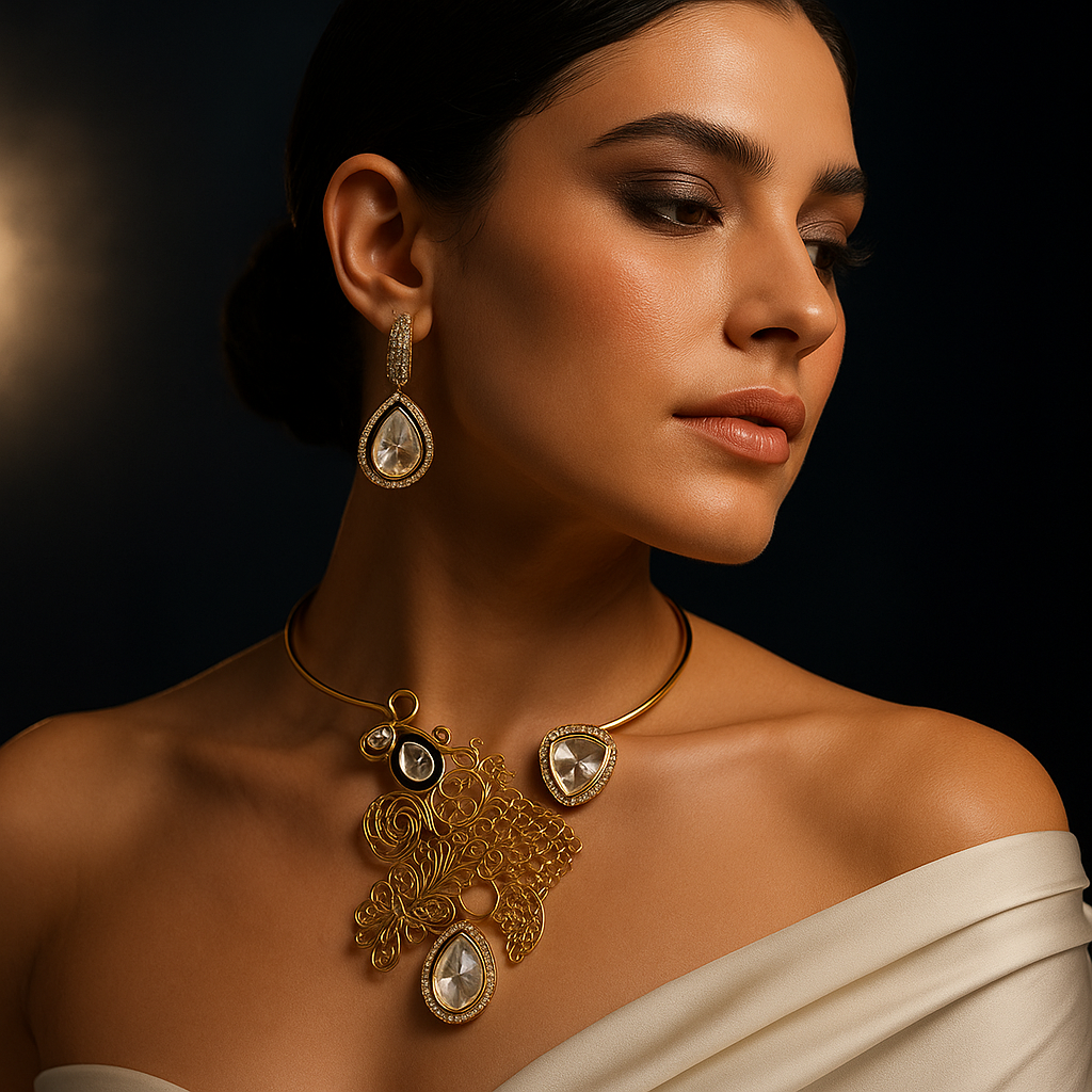 Royal Glow Kundan-Inspired Necklace & Earrings Set