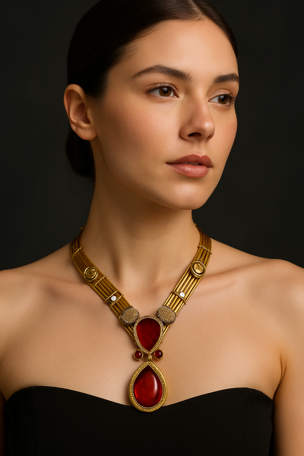 Aarunya Ruby Regal Necklace Set