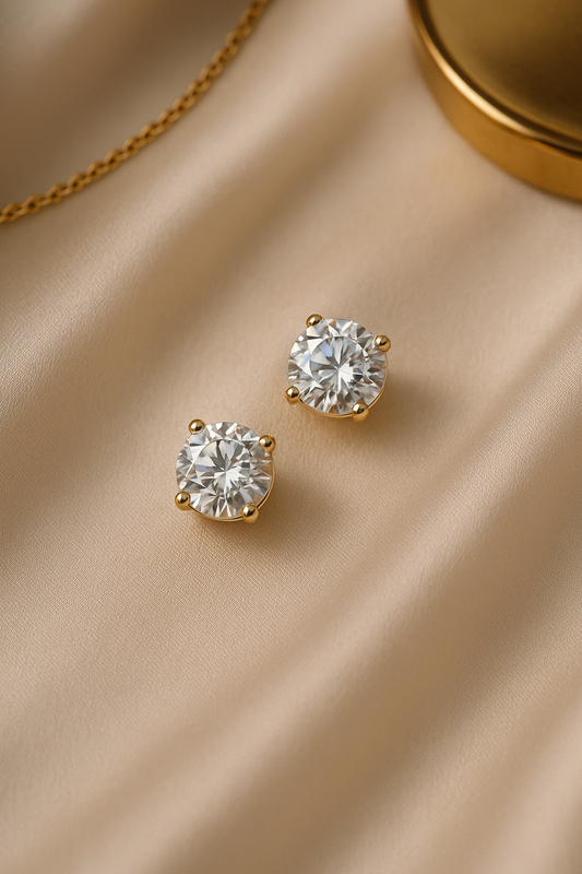 Eternal Sparkle Solitaire Stud Earrings
