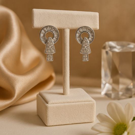 Aurelia Geo Halo Diamond Earrings