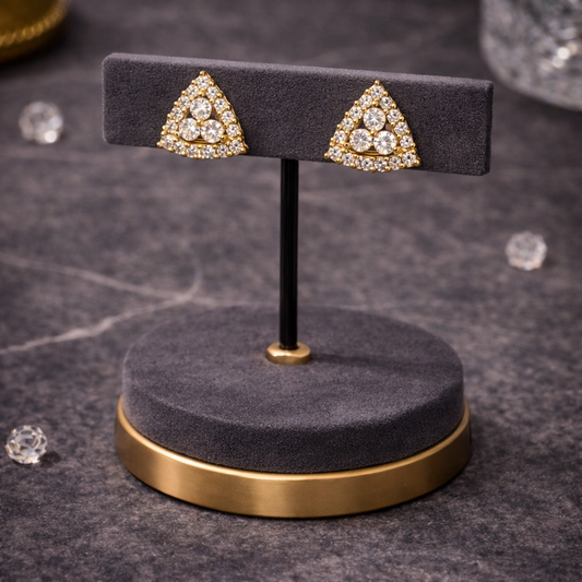 Trinity Sparkle Triangle Stud Earrings