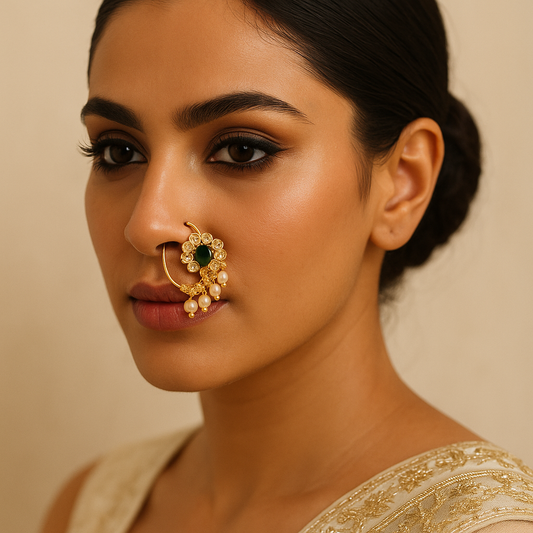 Emerald & Pearl Maharashtrian Nath