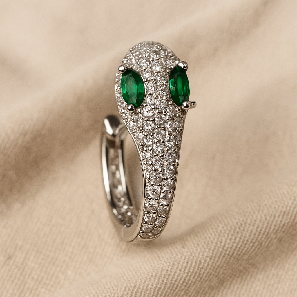 Serpentina Emerald Diamond Hoops