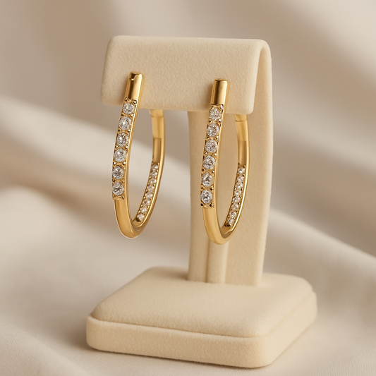 Elara Diamond Sleek Hoops