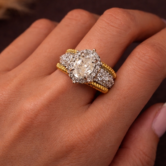 Elysian Oval Halo Ring