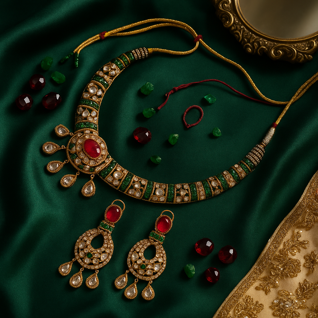 Ruby Emerald Choker Set