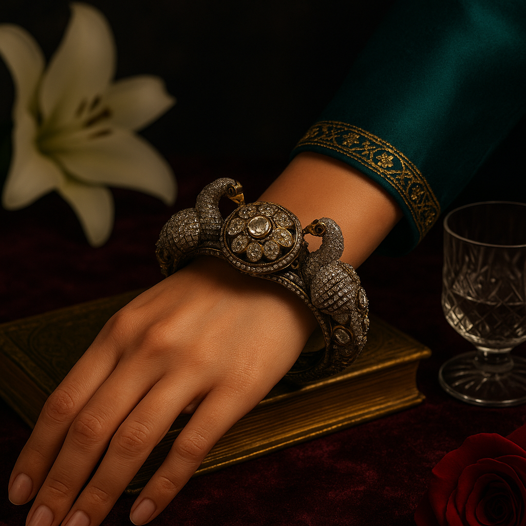 Regal Swan Kundan Heritage Bangle