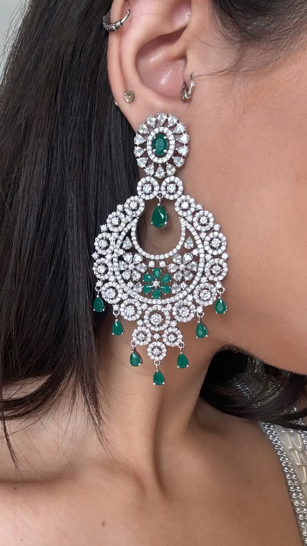 Ameera Emerald Diamond Earrings
