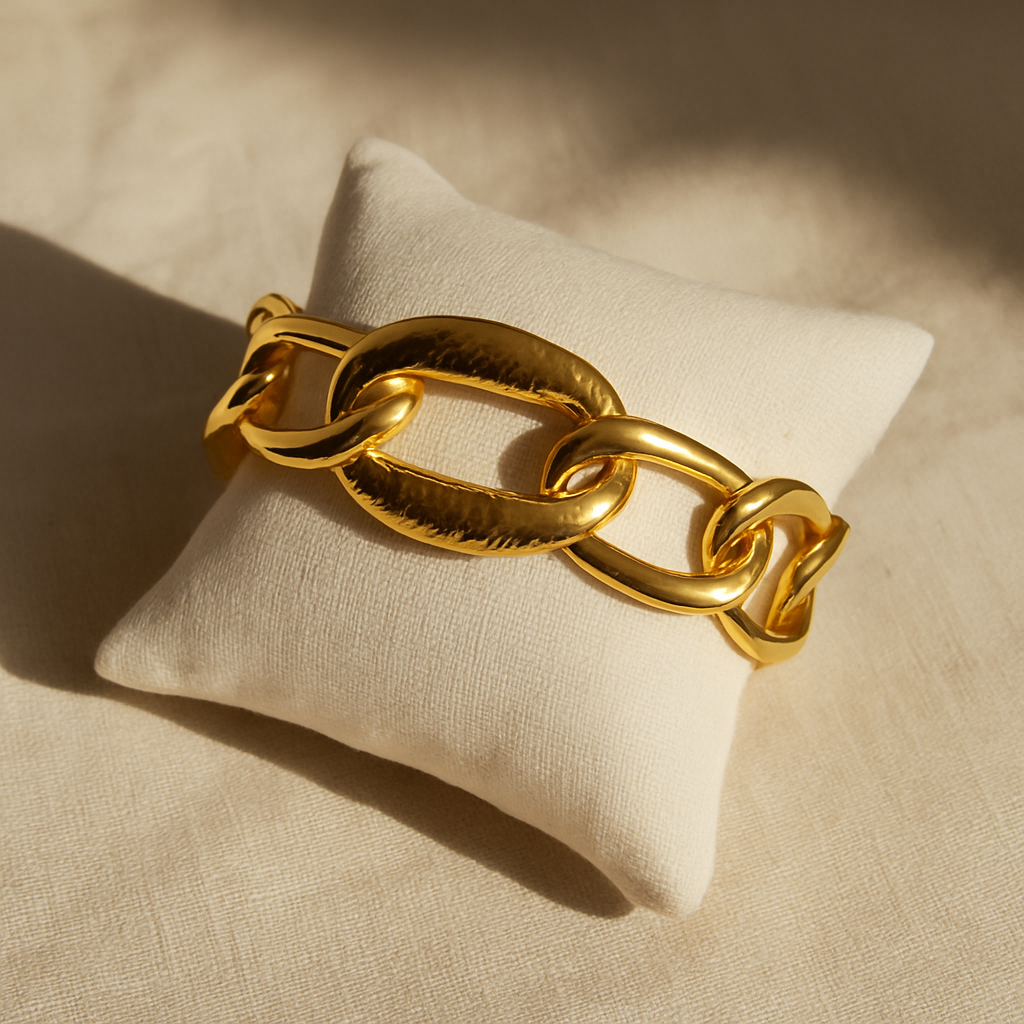 Bold Luxe Gold-Plated Chain Bracelet