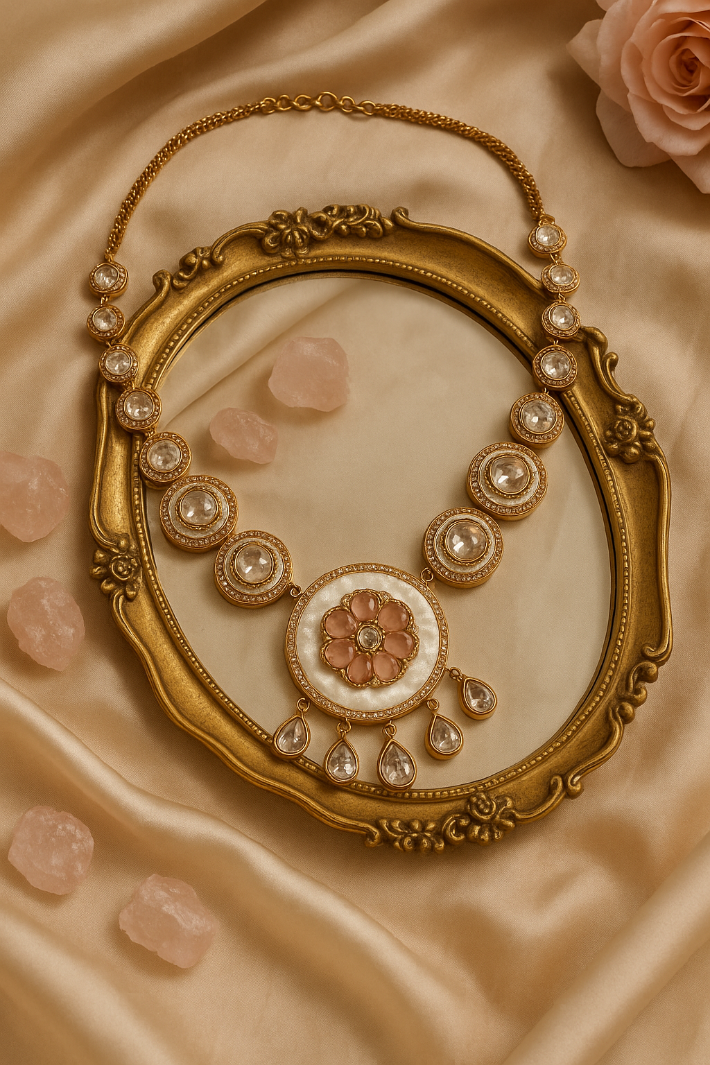 Noorjahan Polki Floral Necklace Set