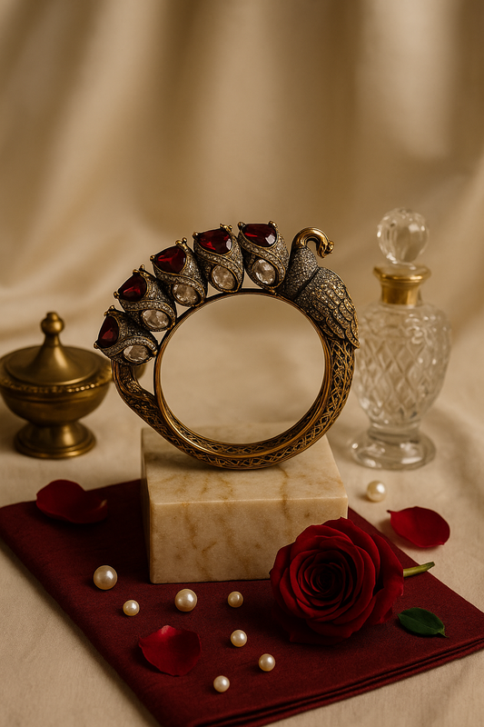 Majestic Peacock Ruby & Dimaond Heritage Bangle