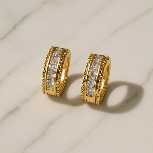 Golden Prism Statement Earrings