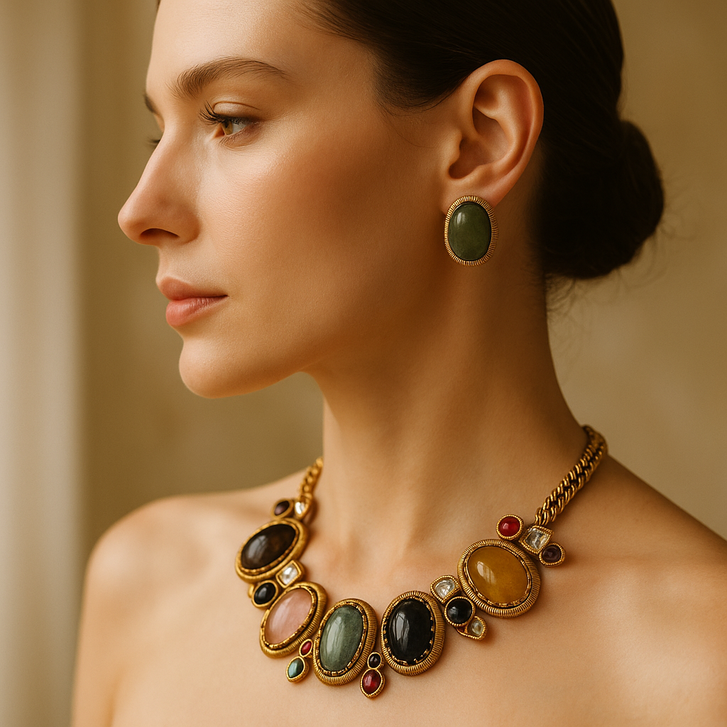 Polki Multistone Necklace Set