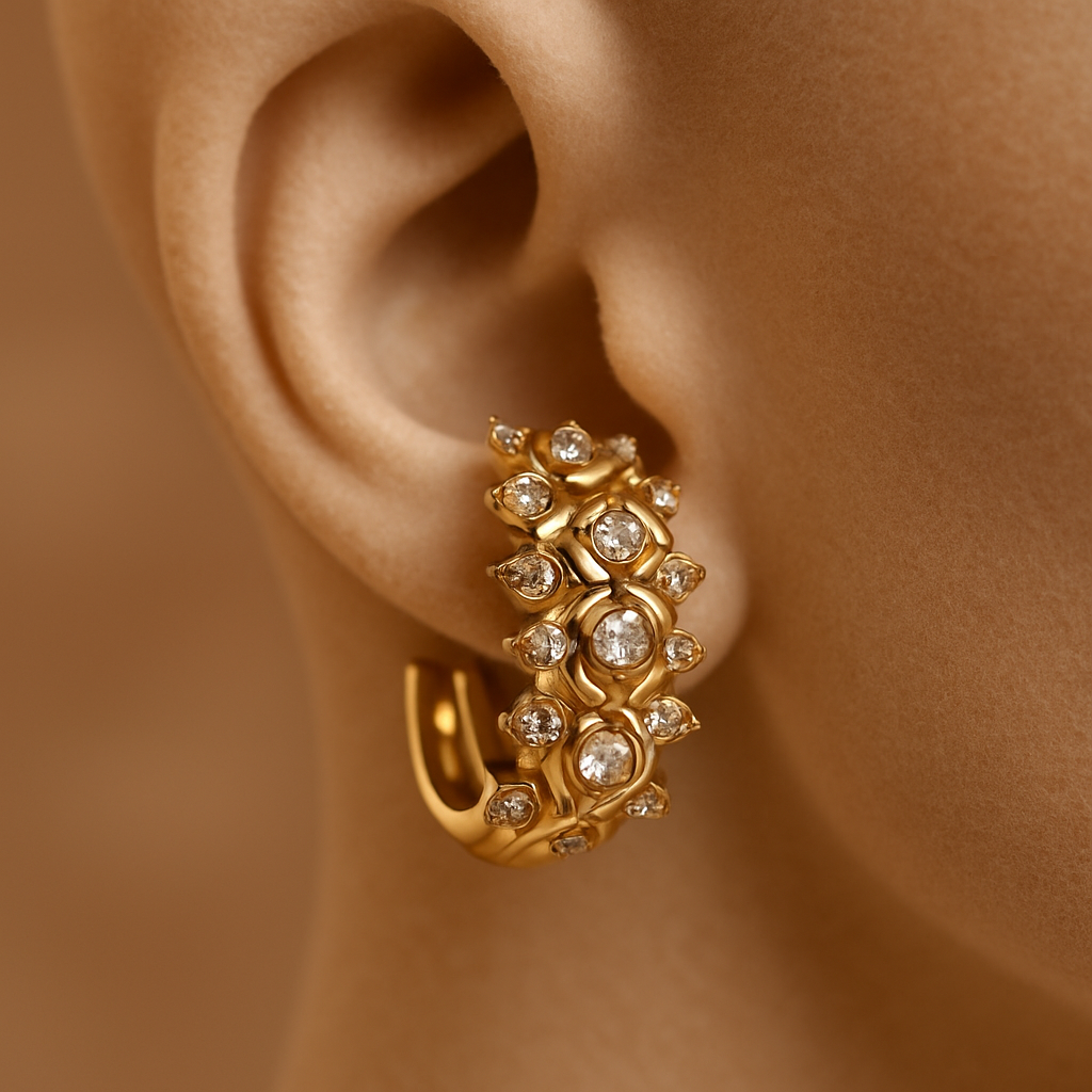 Celeste Diamond Cluster Hoops