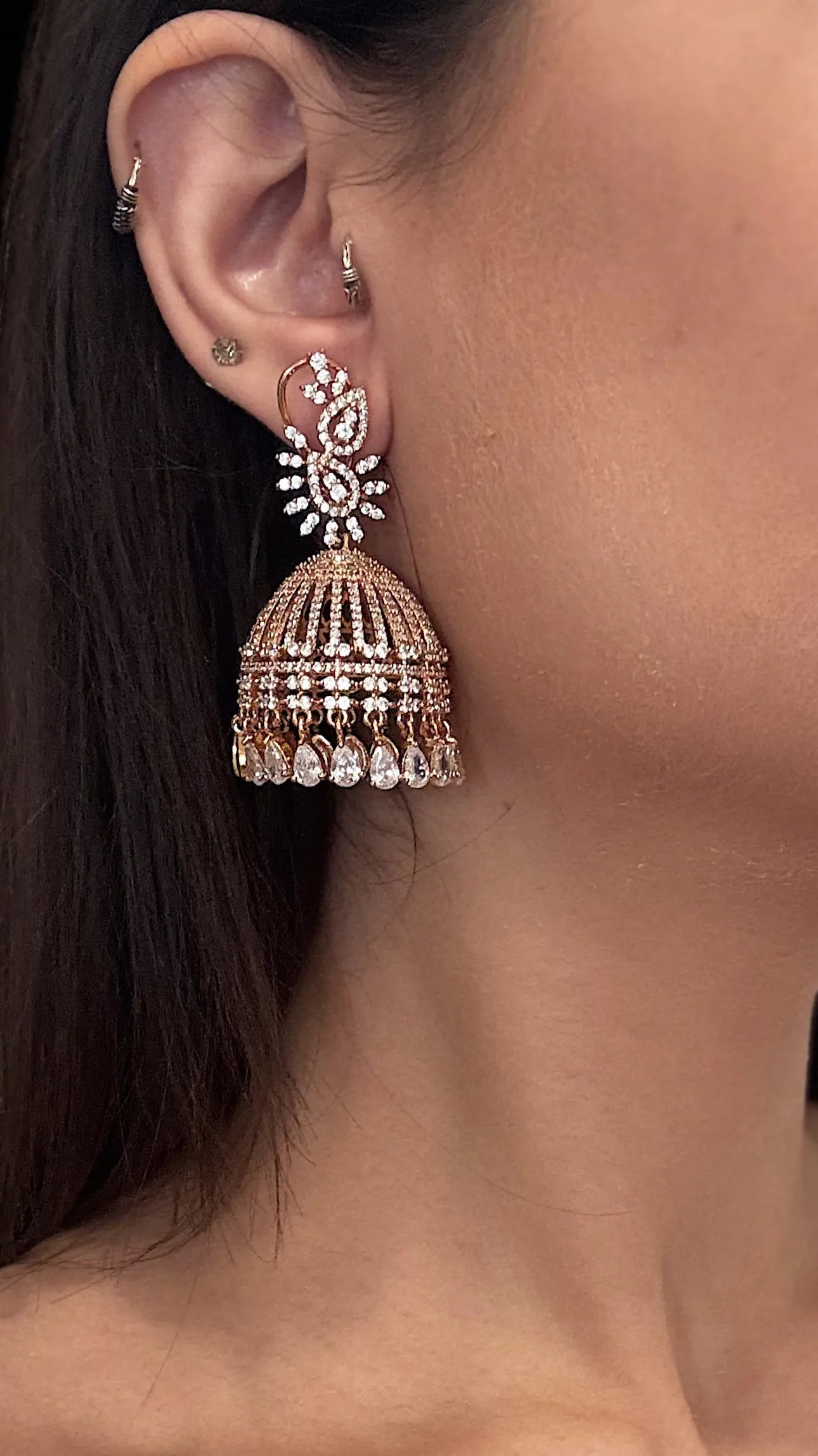 Suroor Rose Dome Jhumkas