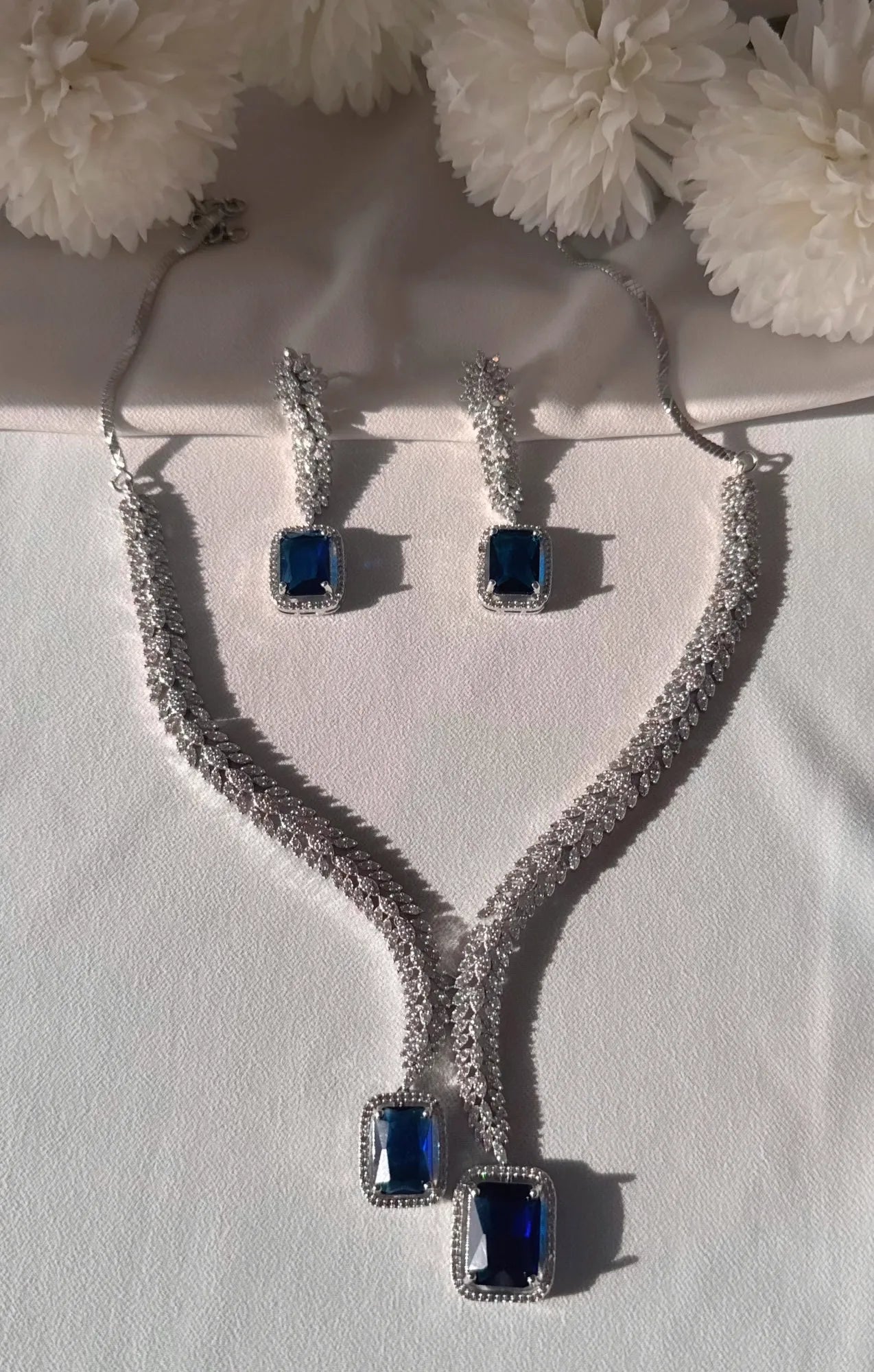 Midnight Sapphire Diamond Necklace Set