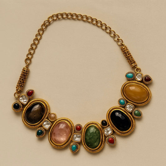 Polki Multistone Necklace Set