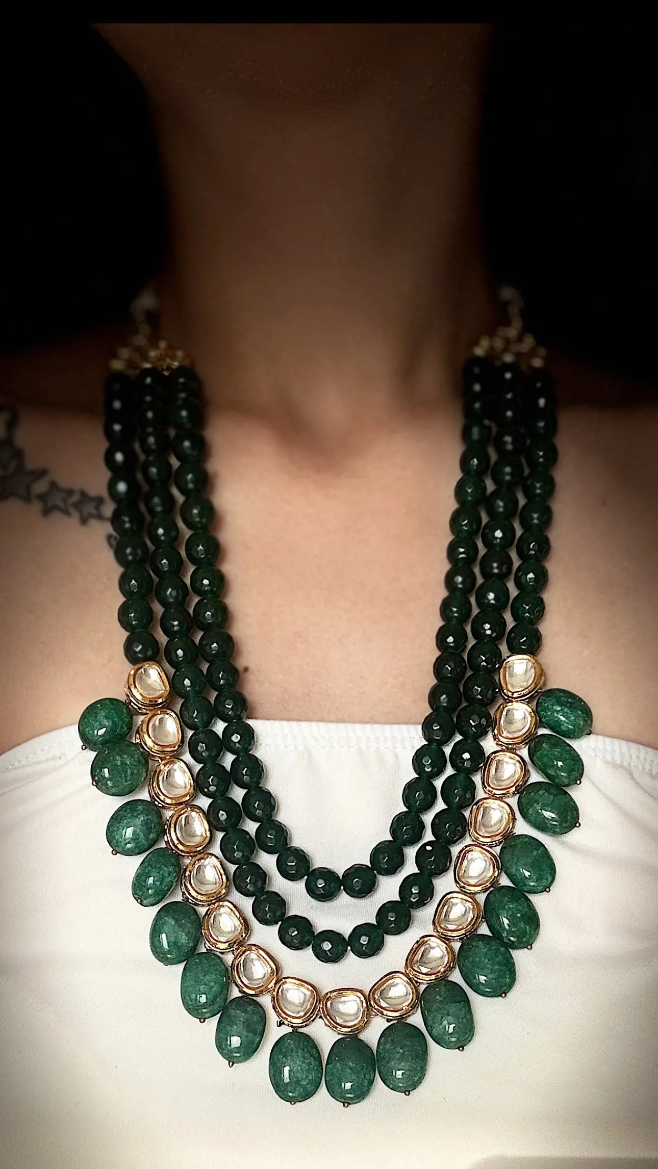 Maharani Malhar Emerald Polki Necklace
