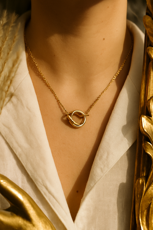 Golden Knot Pendant Necklace