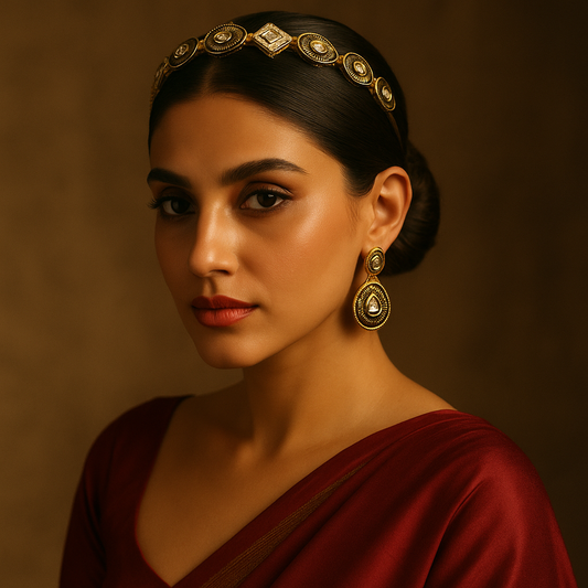 Heritage Kundan & Pearl Statement Headband