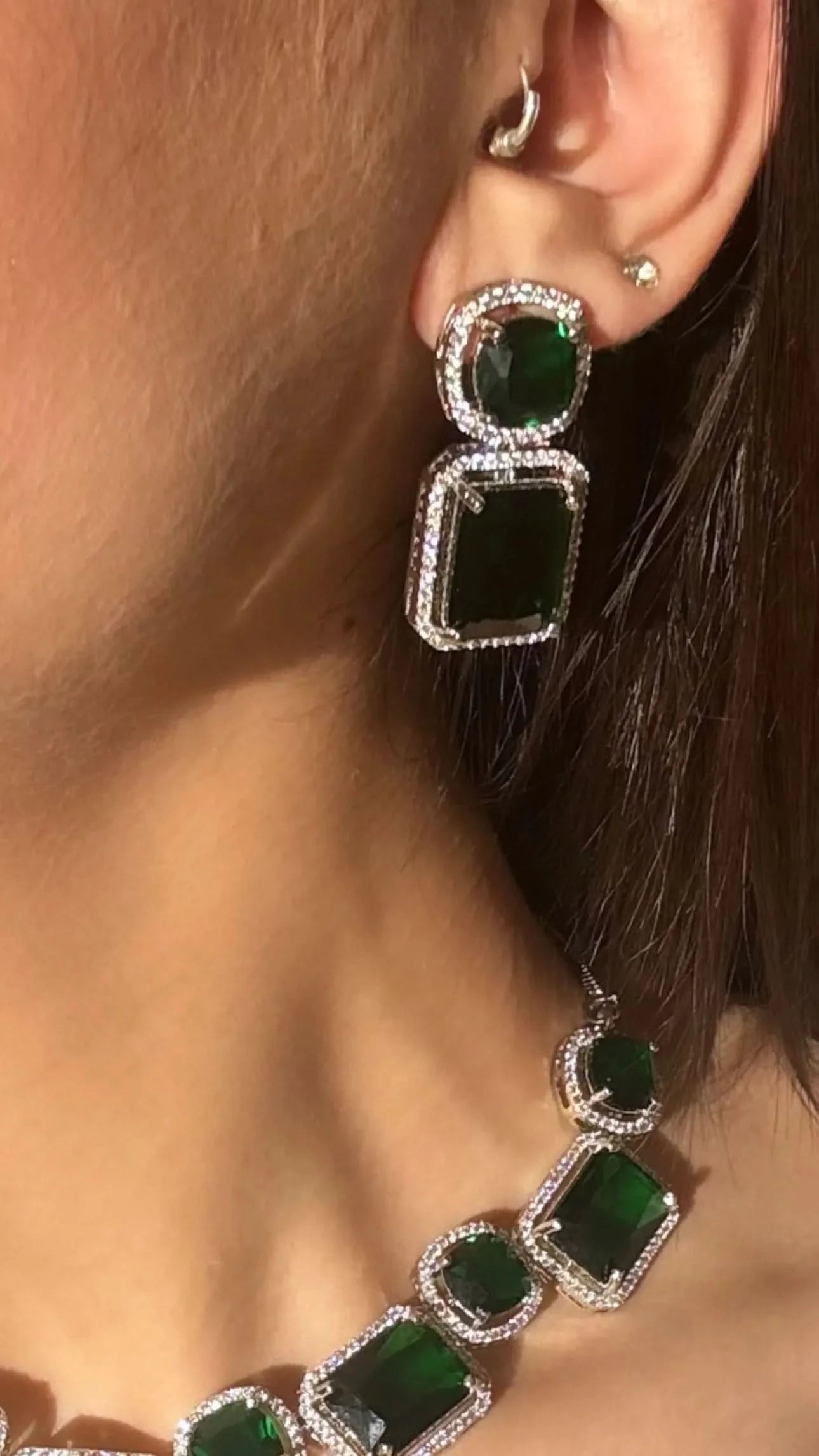 Imperial Emerald Diamond Necklace Set