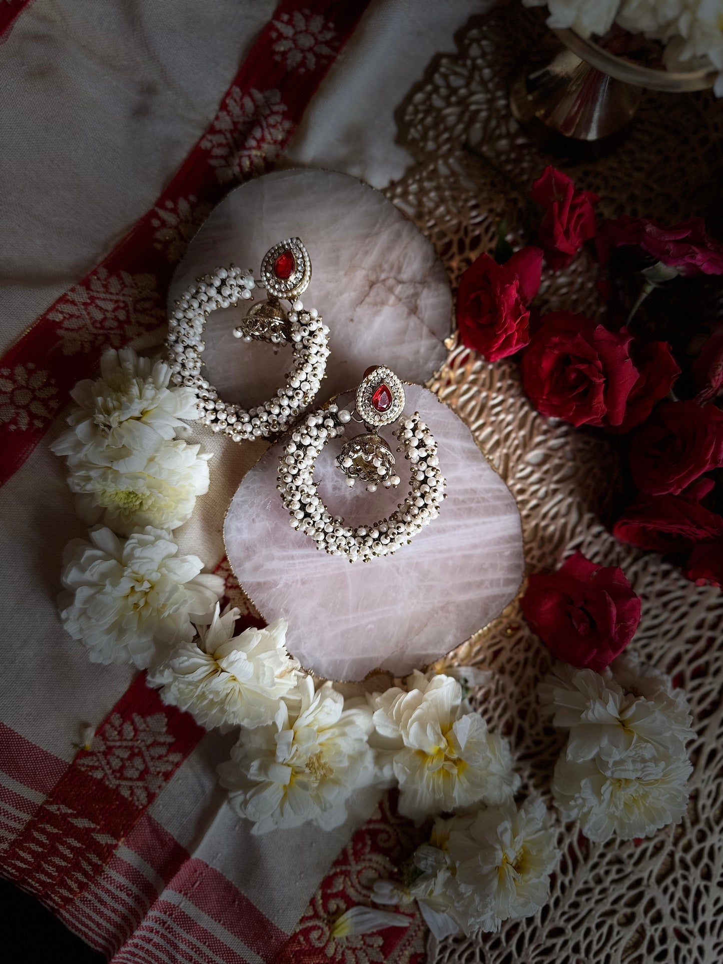 Aarohi Pearl Ember Earrings