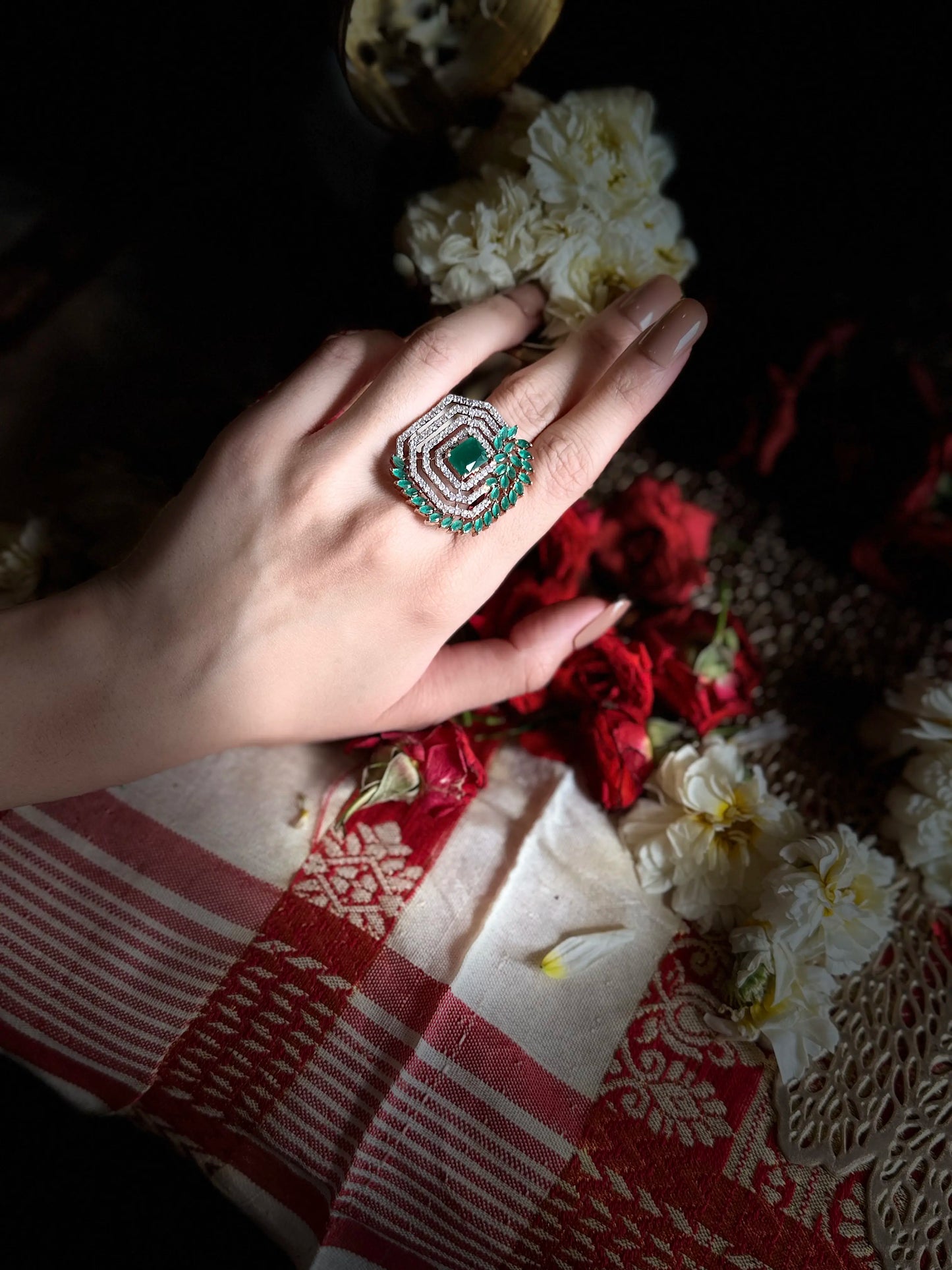 Iqra Emerald Diamond Ring
