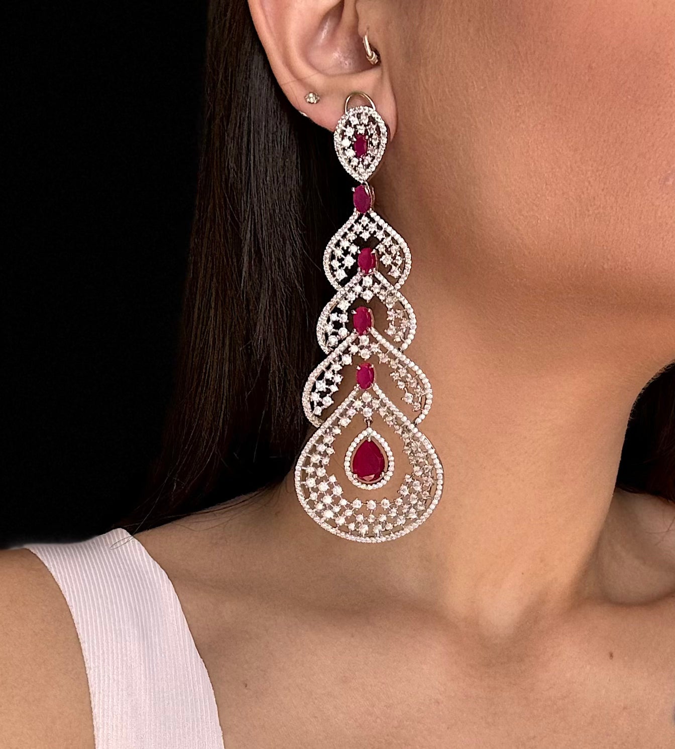 Stellar Cascade Diamond Earrings