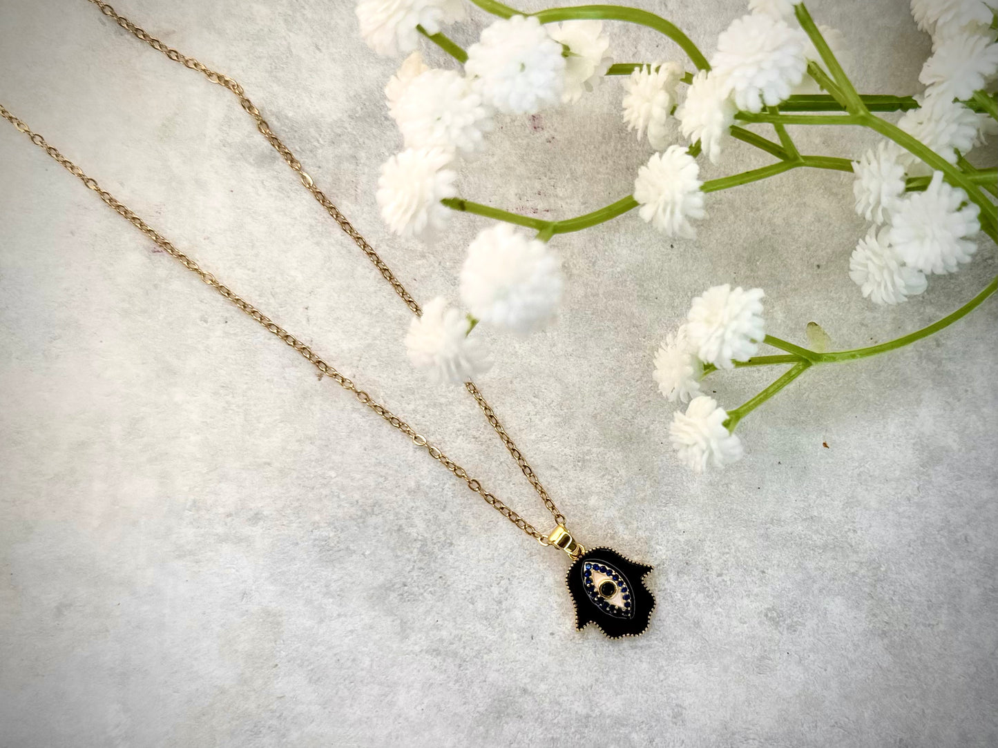 Hamsa Hand Evil Eye Necklace