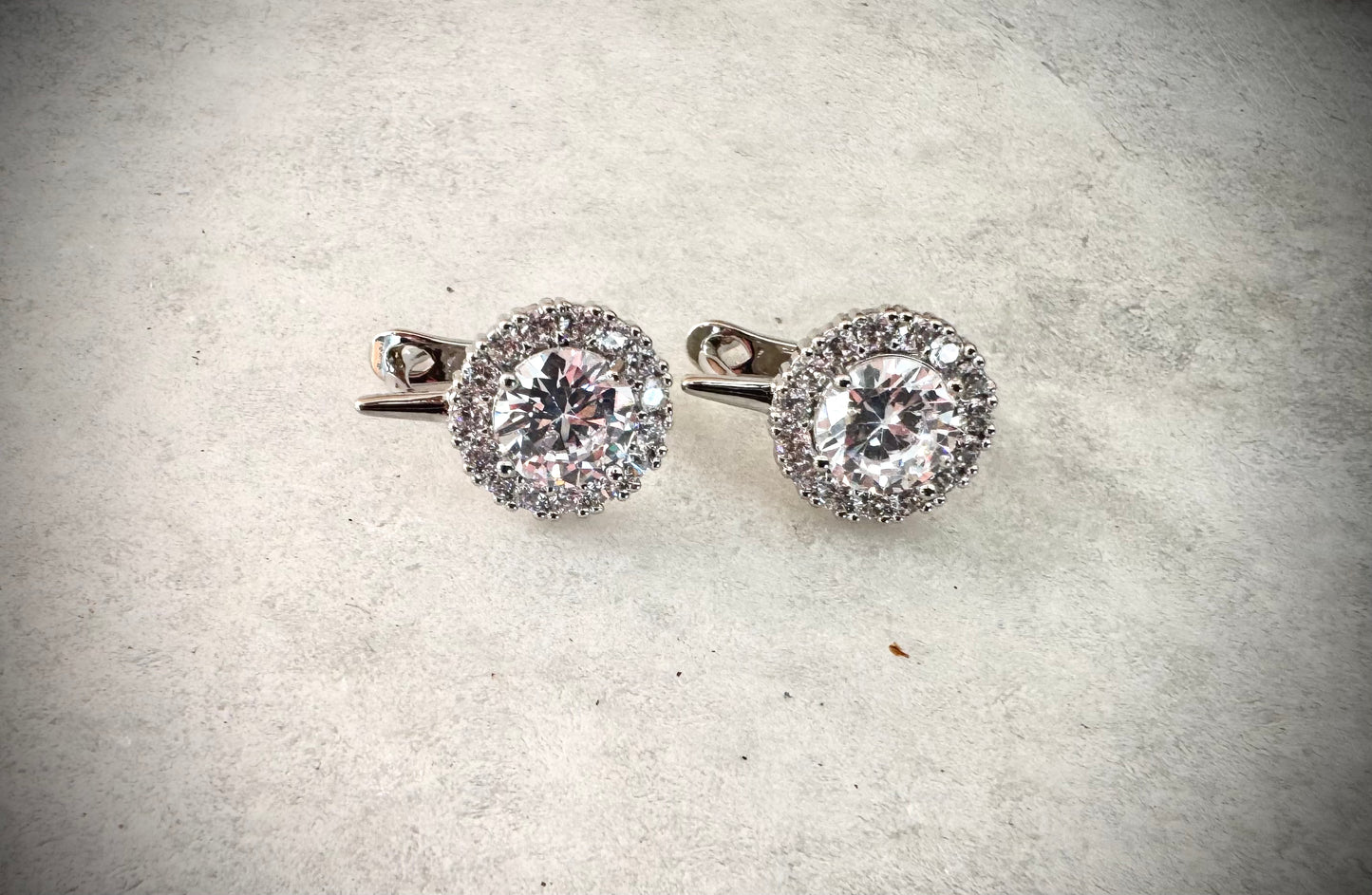 Silver Crystal Stud Earrings