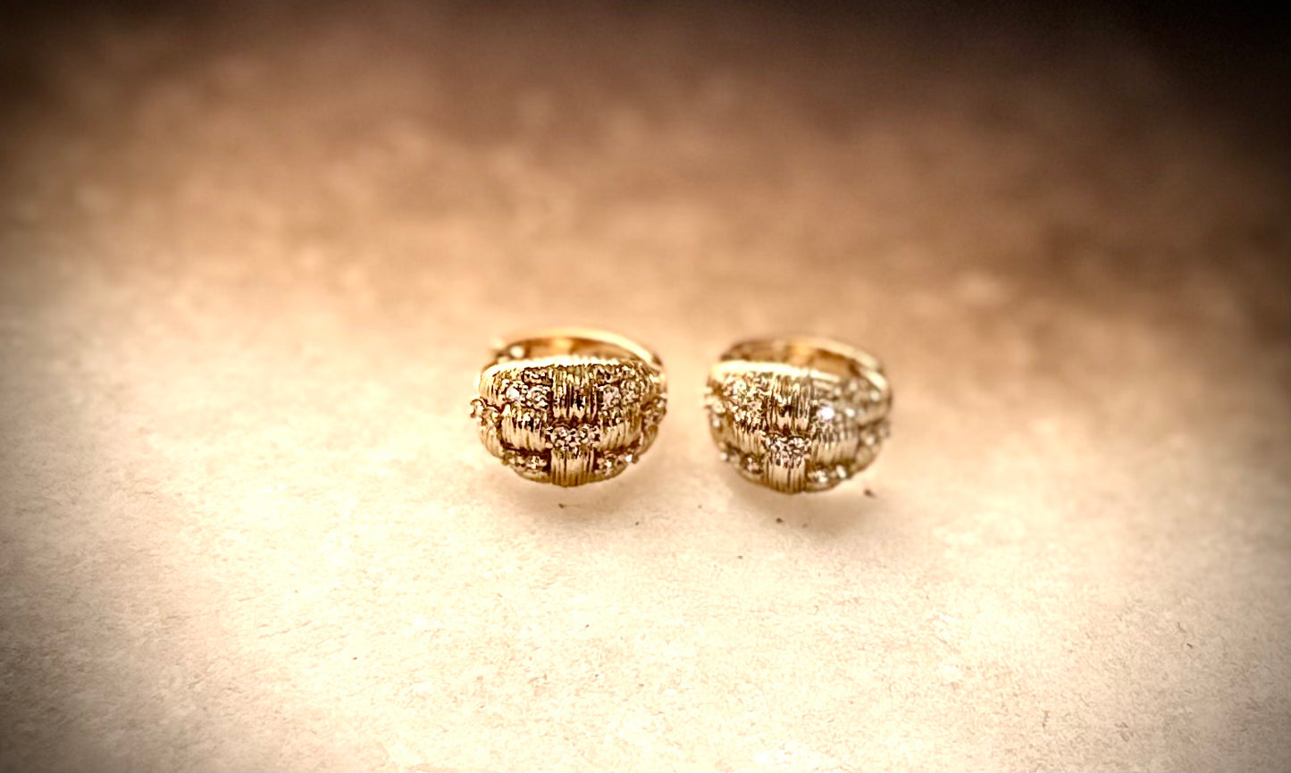 Gold Crystal Stud Earrings