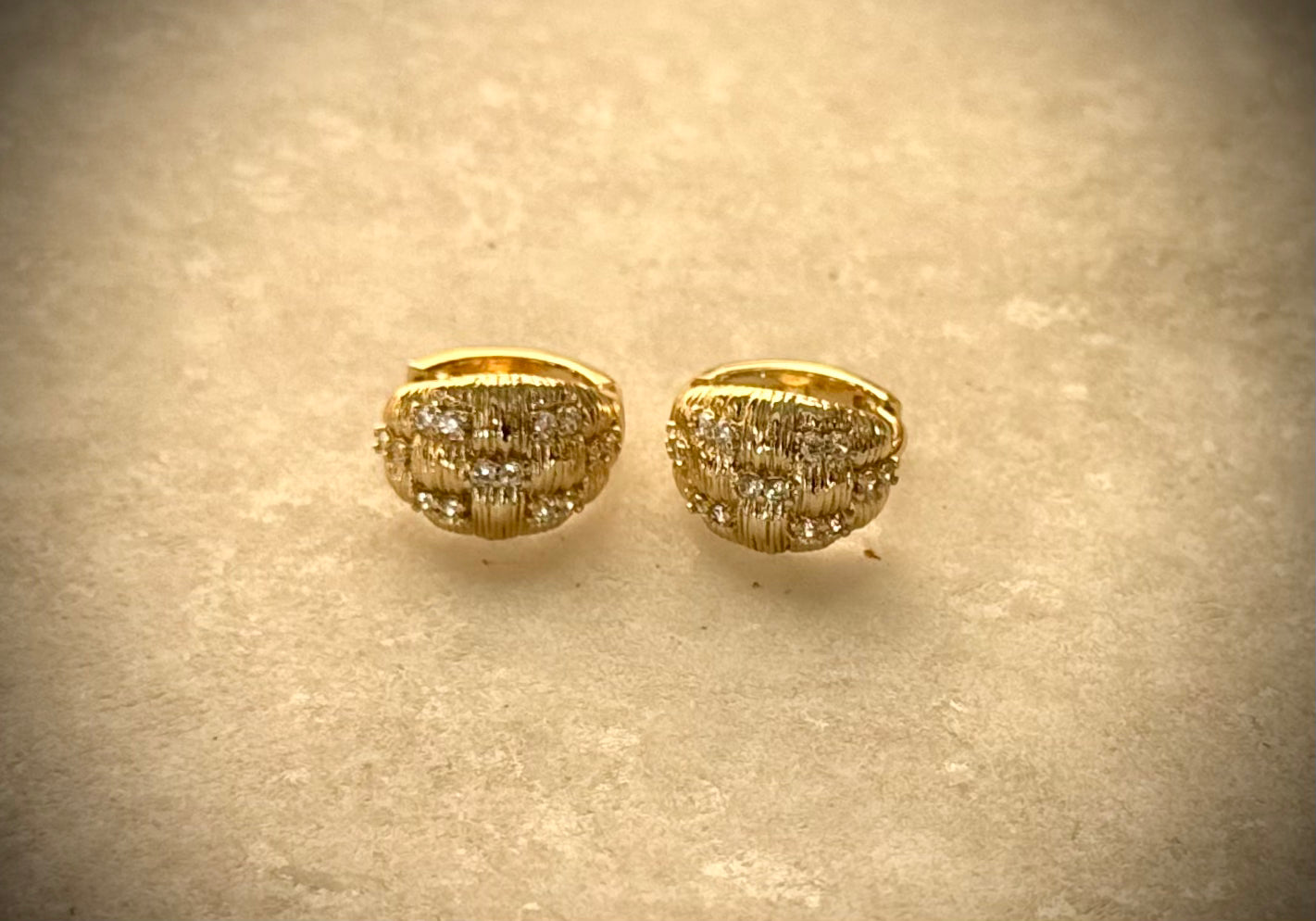 Gold Crystal Stud Earrings