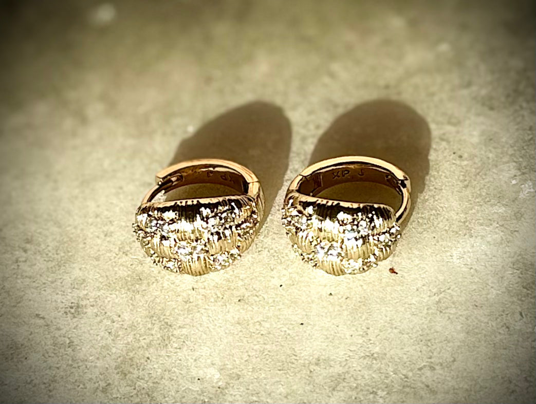 Gold Crystal Stud Earrings