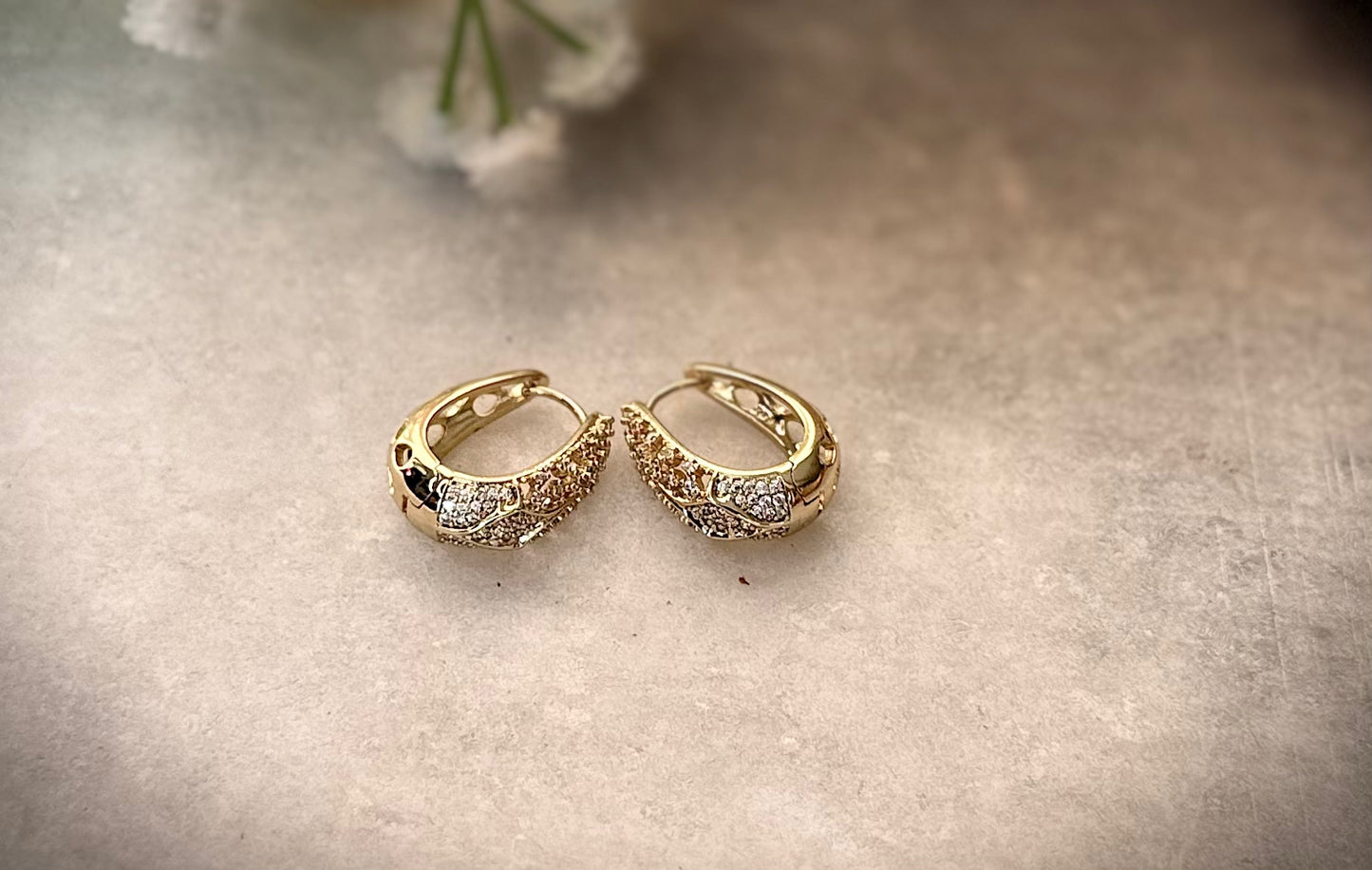 Gold Diamond Mini Hoop Earrings