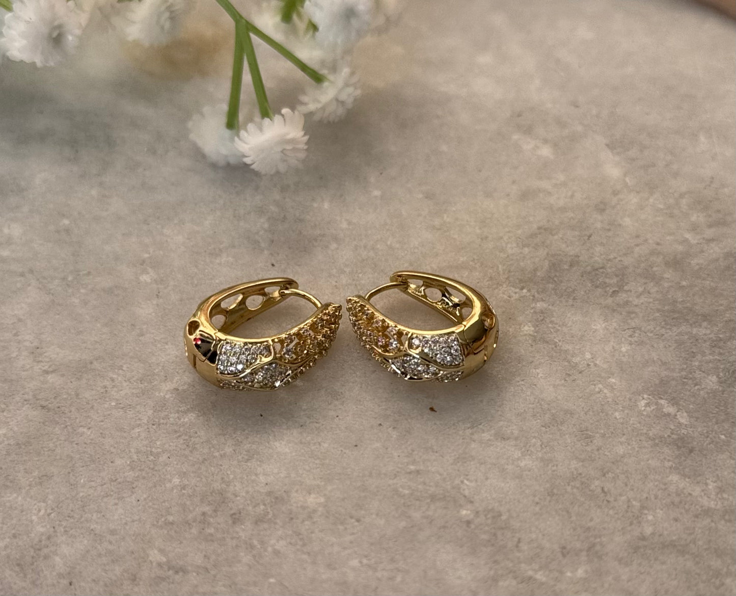 Gold Diamond Mini Hoop Earrings