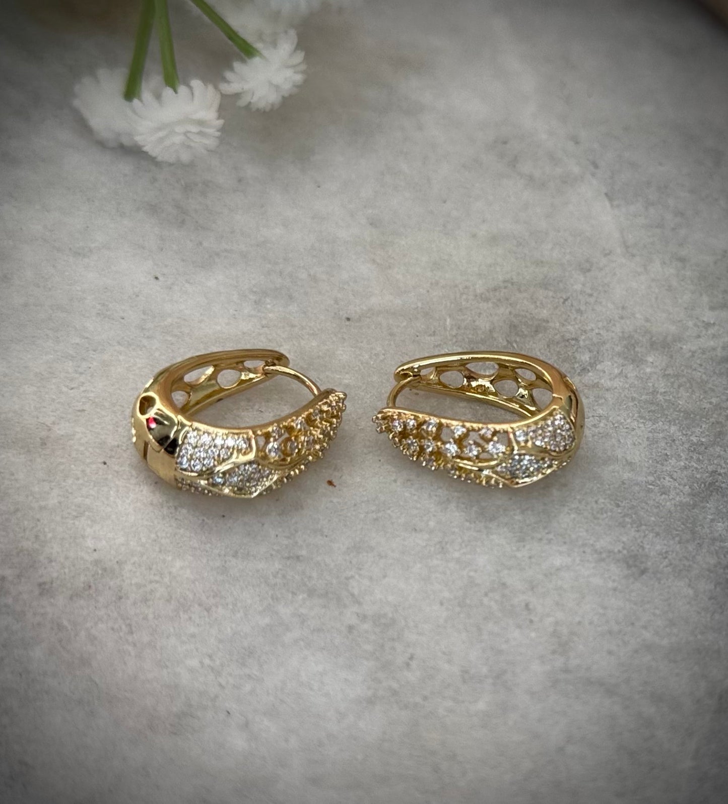 Gold Diamond Mini Hoop Earrings