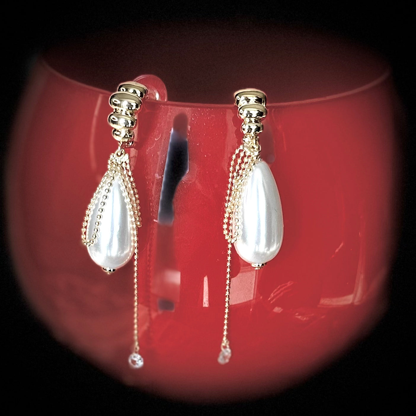 Gold & Pearl Drop Earrings