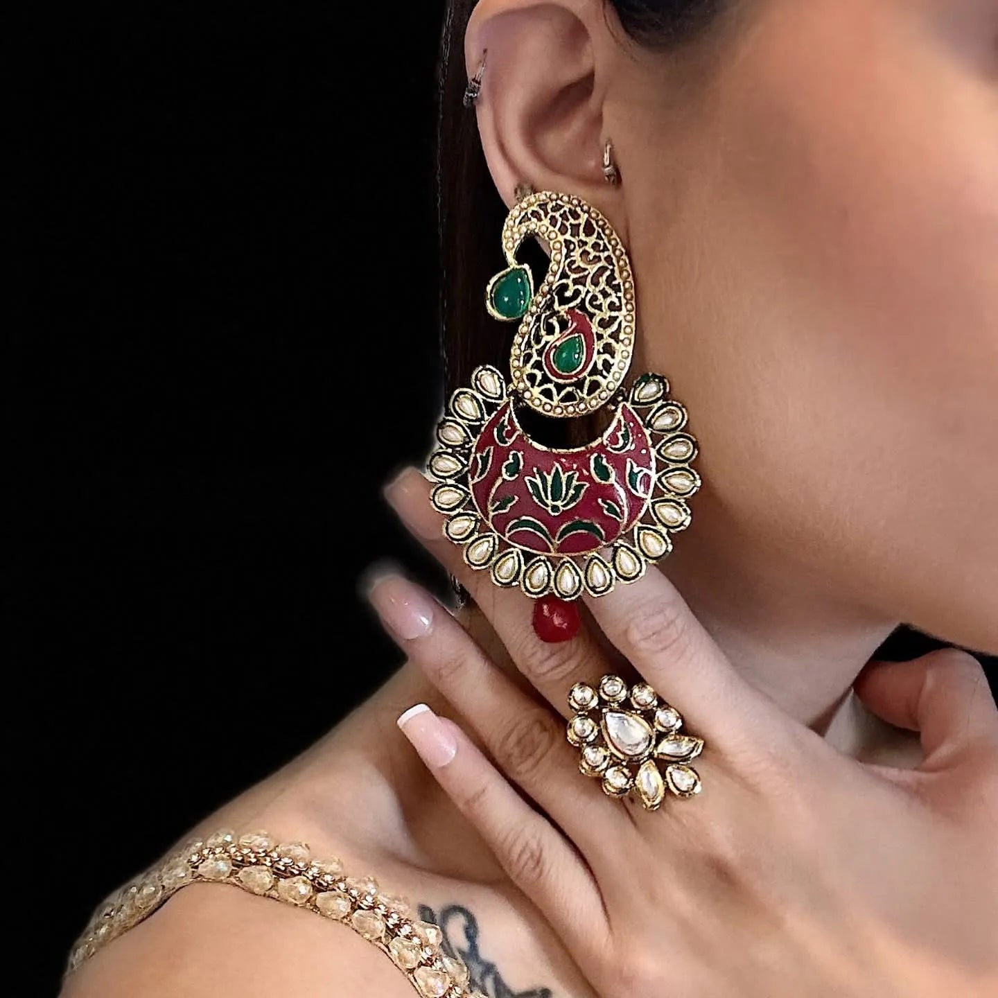 Regal Raga Meenakari Earrings
