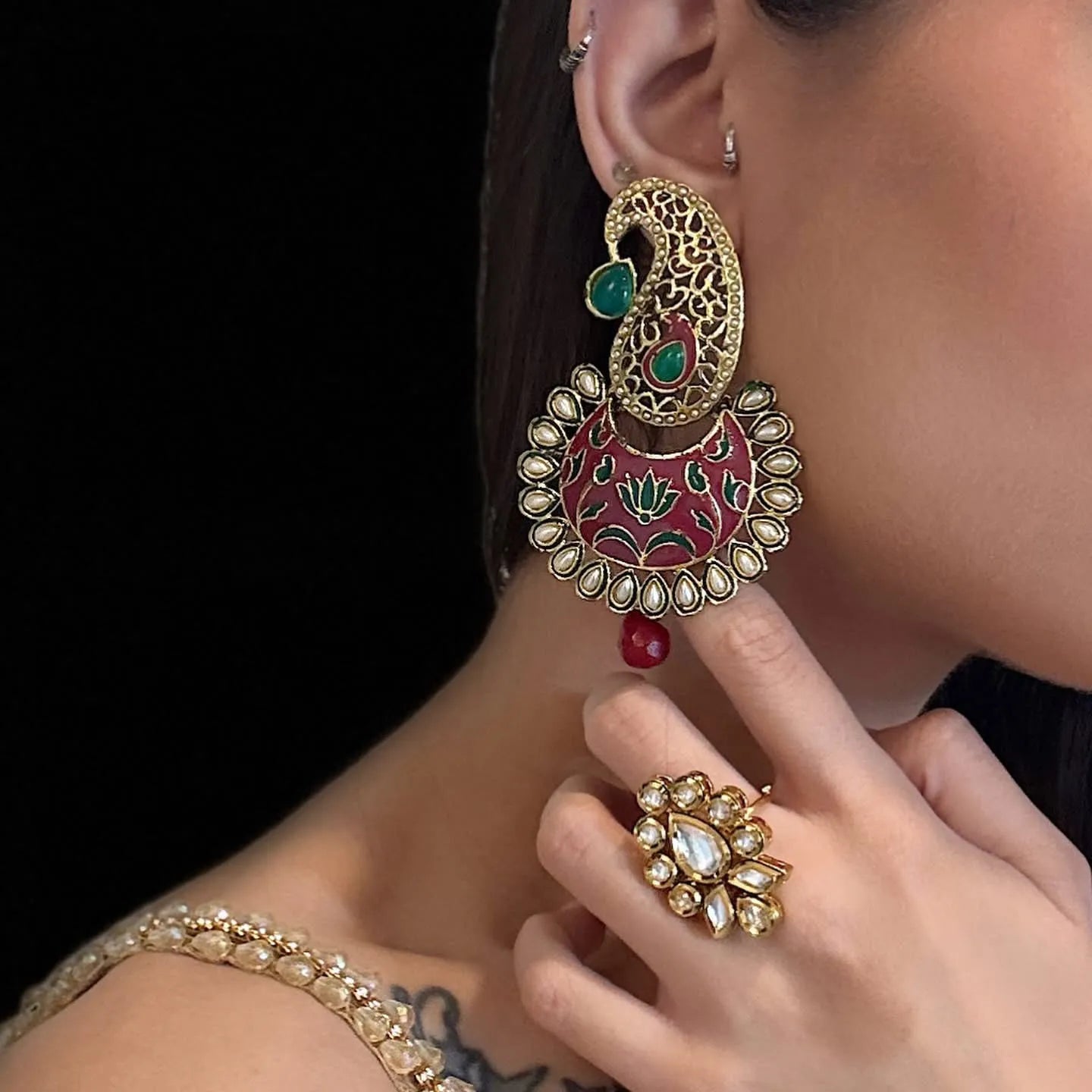 Regal Raga Meenakari Earrings