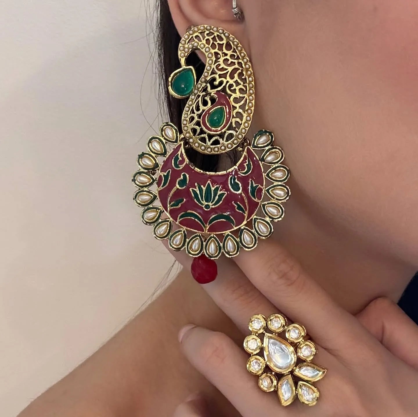 Regal Raga Meenakari Earrings